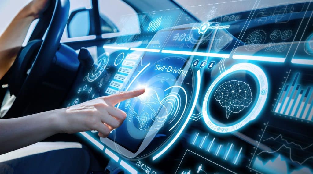 Painel de um carro futurista